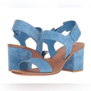 Via Spiga Women’s Kamille Leather Block Heel Strappy Square Toe Sandal size 8.5